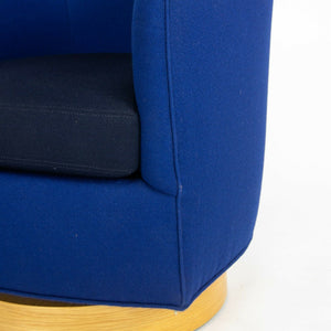 2018 Milo Baughman for Thayer Coffin Papa Roxy Swivel Lounge Chair Blue Fabric