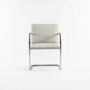 SOLD 2010s Pair of Mies Van Der Rohe for Knoll Tubular Brno Chairs in Gray Fabric