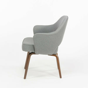 SOLD Eero Saarinen for Knoll 2020 Grey Fabric Executive Armchair with Wooden Legs