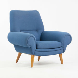 SOLD 1960s Kurt Østervig Upholstered Blue Lounge Chair for Ryesberg Mobler Armchair