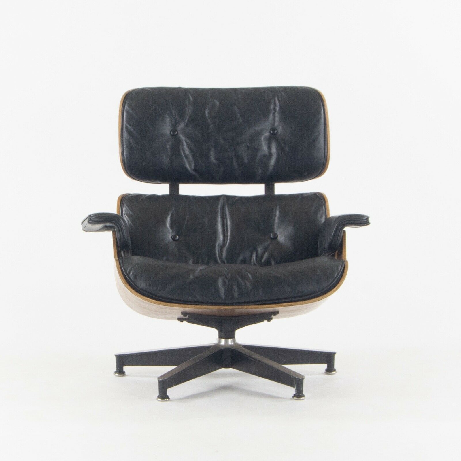 SOLD 1956 Holy Grail Herman Miller Eames Lounge Chair and Swivel Ottoman Boot Glides