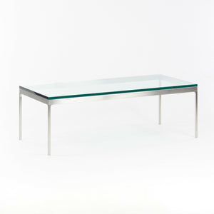 SOLD Nicos Zographos Designs Ltd Brushed Stainless Steel Coffee Table with Glass Top