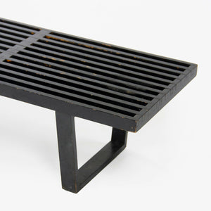 SOLD 1950s George Nelson for Herman Miller Black Ebonized Birch Bench Model 4692 68in