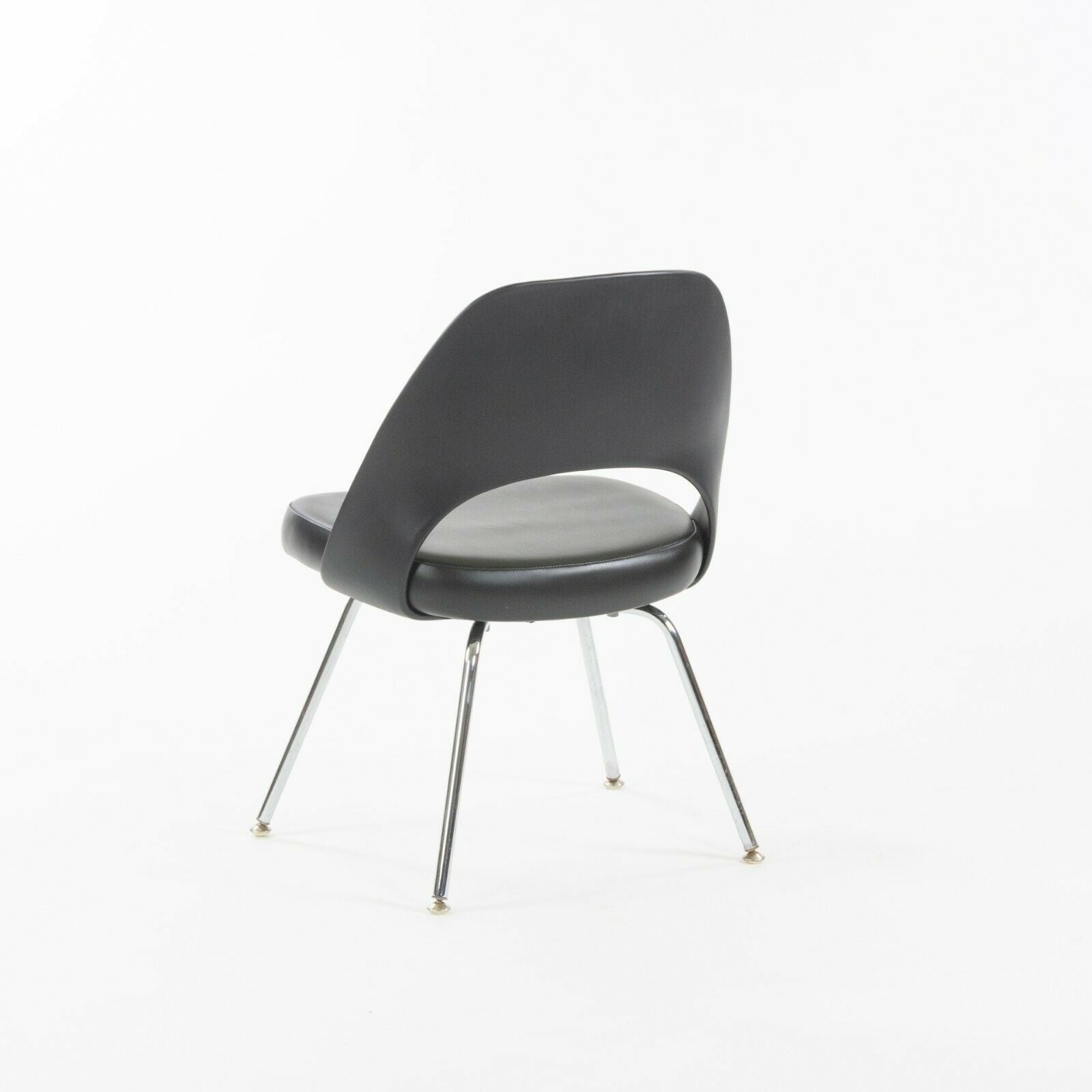 2014 Eero Saarinen for Knoll Executive Armless Dining Chair Black with Chrome