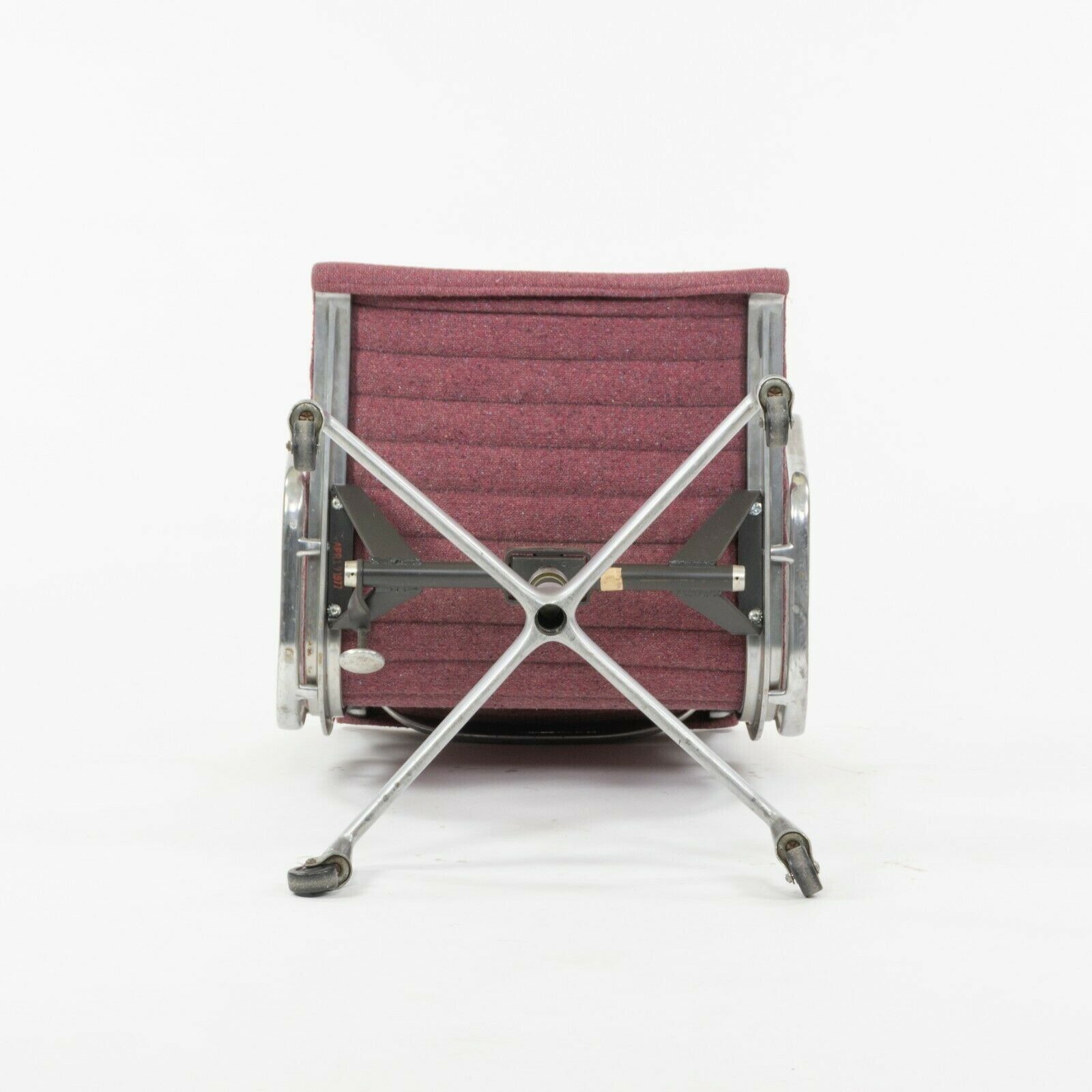 SOLD 1977 Herman Miller Eames Aluminum Group Fabric Management Desk Chair Red Fabric
