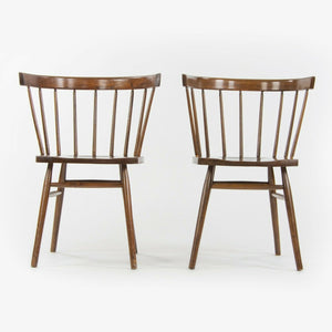 SOLD 1947 Pair of George Nakashima for Knoll N19 Straight Chairs with Dark Walnut Finish