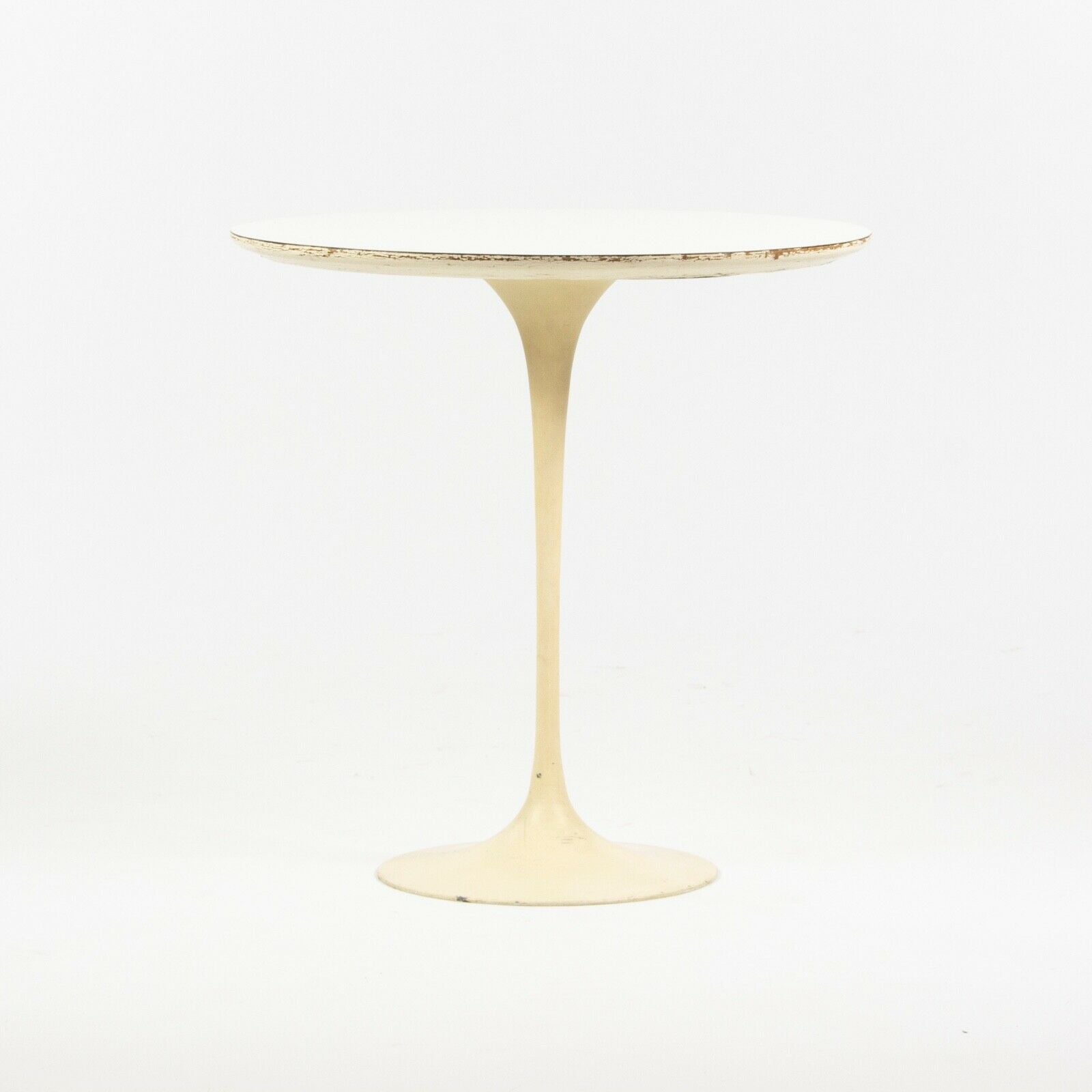 SOLD 1960s Vintage Eero Saarinen For Knoll 20 Inch Tulip Side Table White Laminate
