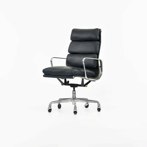 SOLD 1990s Herman Miller Eames Aluminum Group Soft Pad Executive Desk Chair in Navy Blue