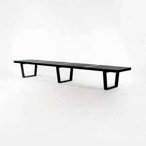 1950s Rare George Nelson for Herman Miller 102 inch 4992 Slat Bench with Black Lacquer