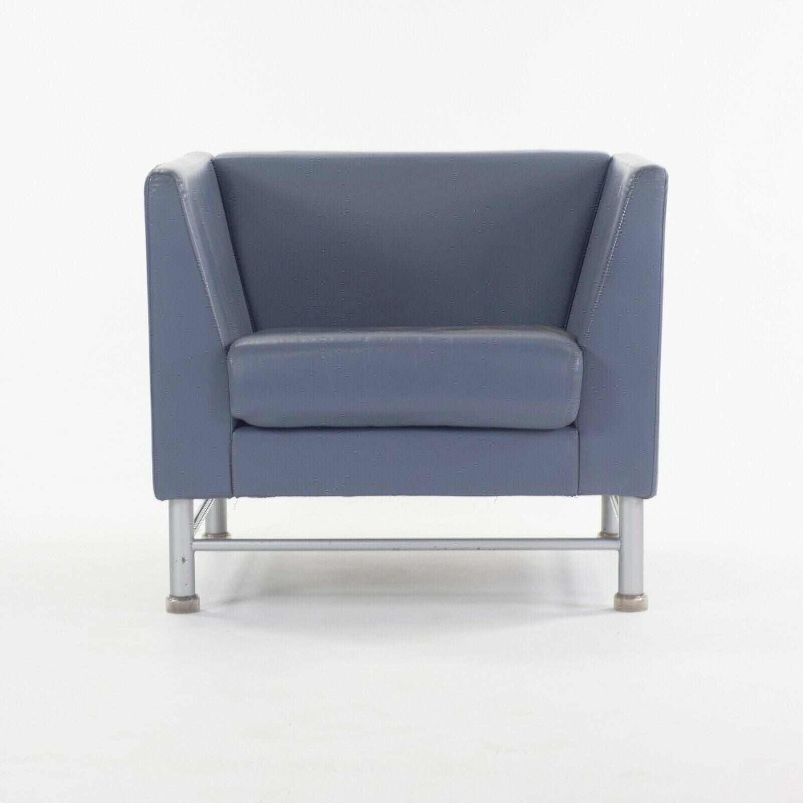 Ettore Sottsass for Knoll Eastside Lounge Chairs Memphis Italy Blue from O'Hare Executive Lounge