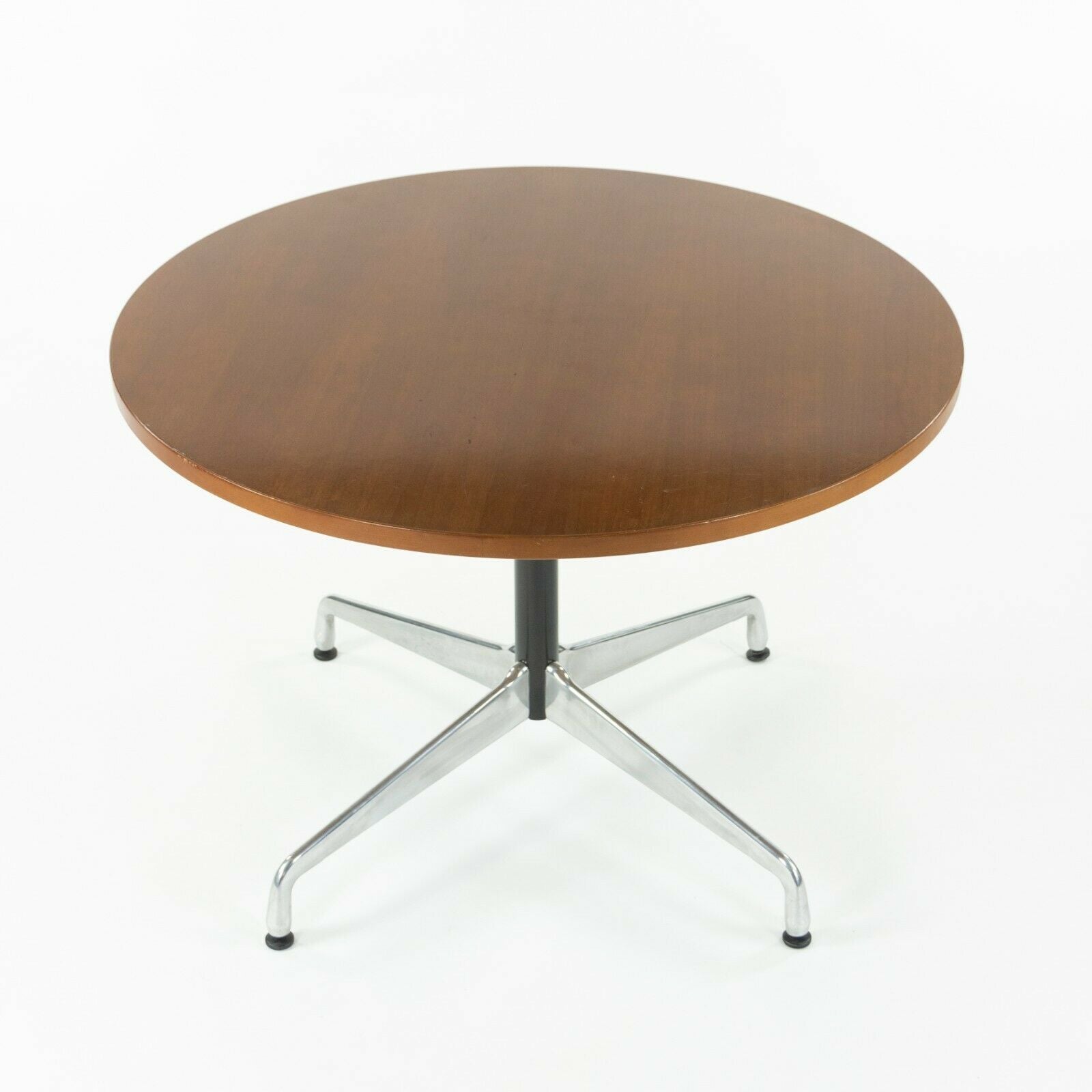 SOLD 2012 Herman Miller Eames Aluminum Group Segmented Dining Table 42 Inch Walnut
