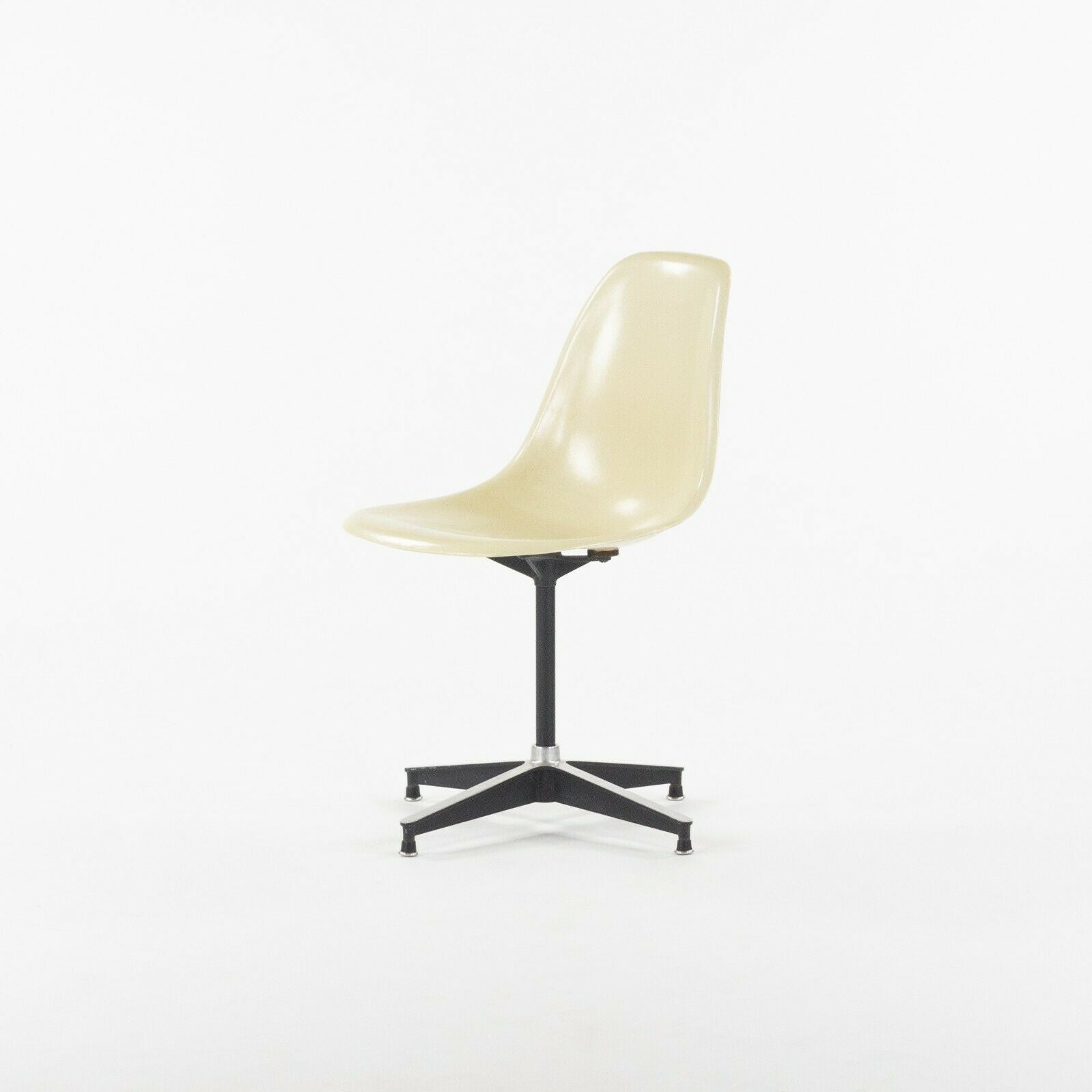SOLD 1954 Herman Miller Eames PSC Side Shell Chair with Rare 671 Base and Ivory Shell