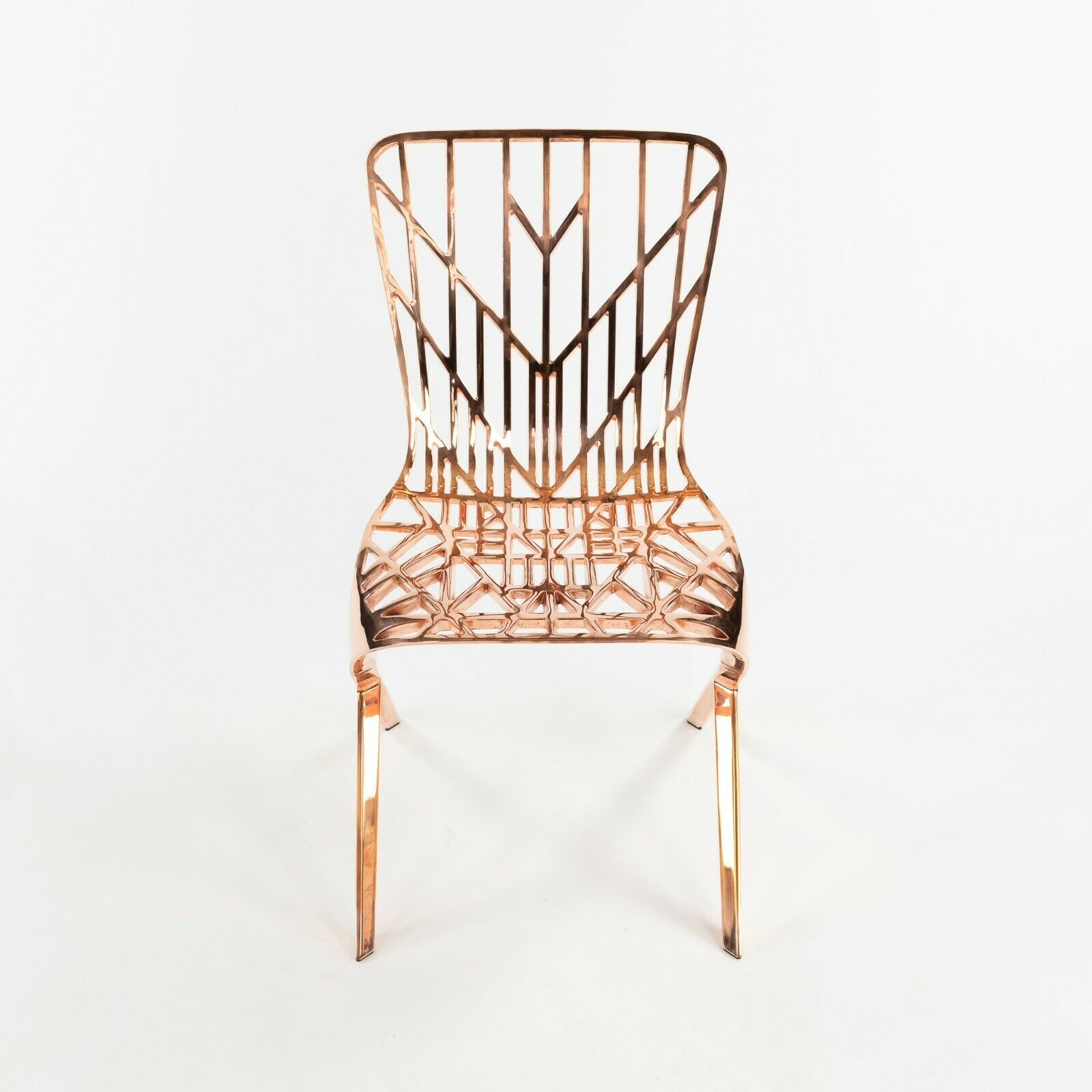 SOLD David Adjaye for Knoll Studio Washington Skeleton Dining Chair w/ Copper Finish