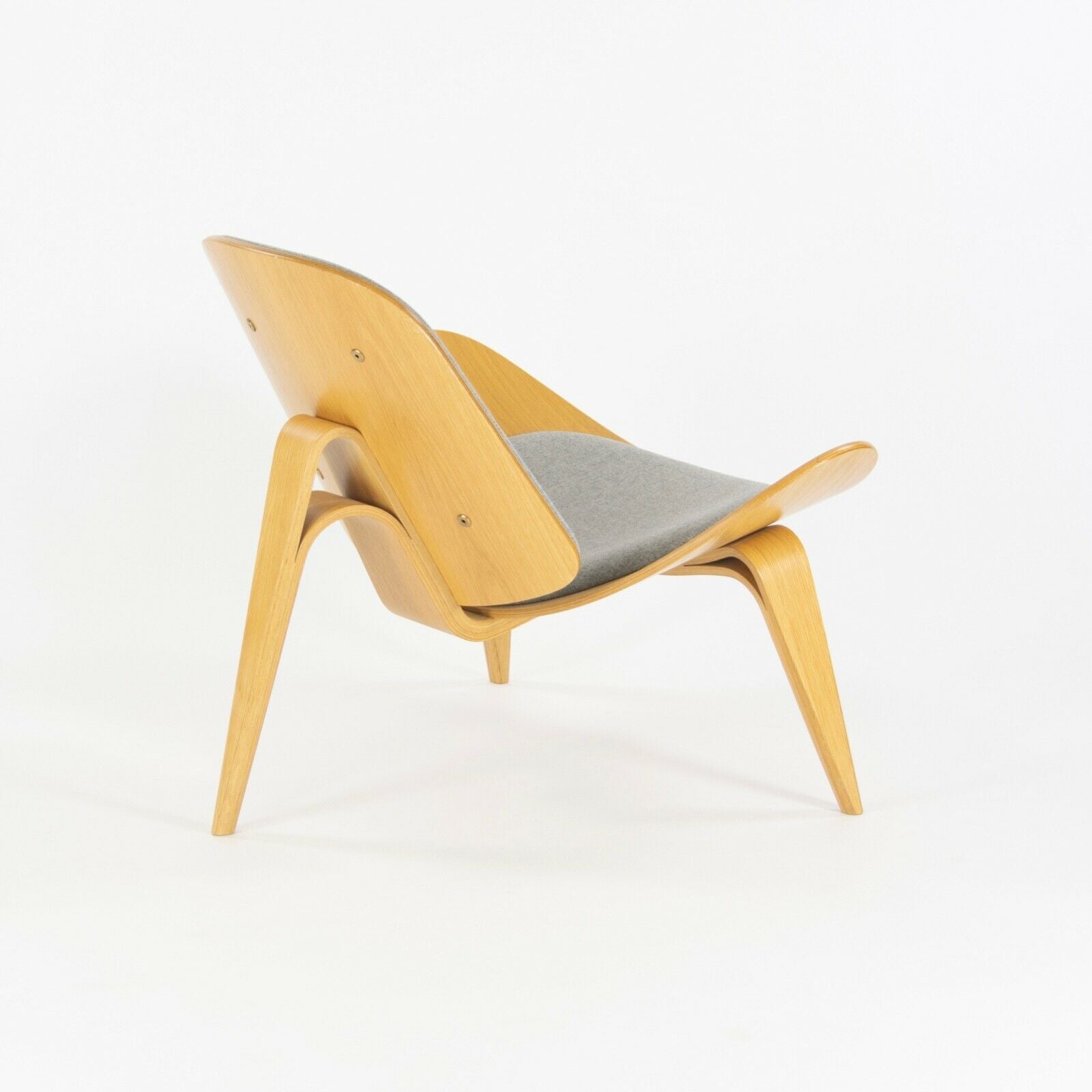 SOLD Pair of Hans Wegner Carl Hansen Denmark CH07 Shell Lounge Chairs Lacquered Oak