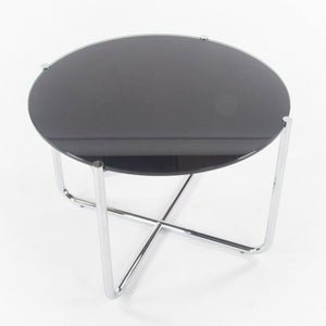 SOLD 2021 Mies Van Der Rohe for Knoll MR Side End Table Smoked Glass Chromed Steel