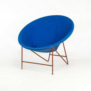 SOLD 1950s Blue Canvas Modern Hoop Chair by Hedstrom of Alabama