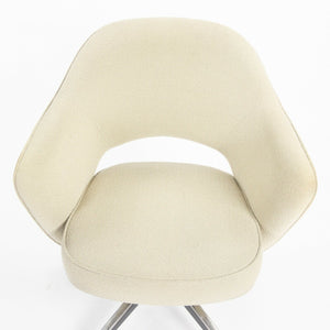 SOLD Eero Saarinen for Knoll Executive Arm Office Desk Chair Off White Boucle