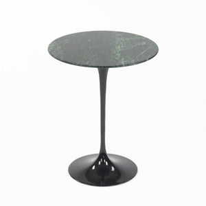 SOLD 2020 Eero Saarinen Knoll Tulip Side End Table w/ 16in Verdi Alpi Green Marble 2x Available