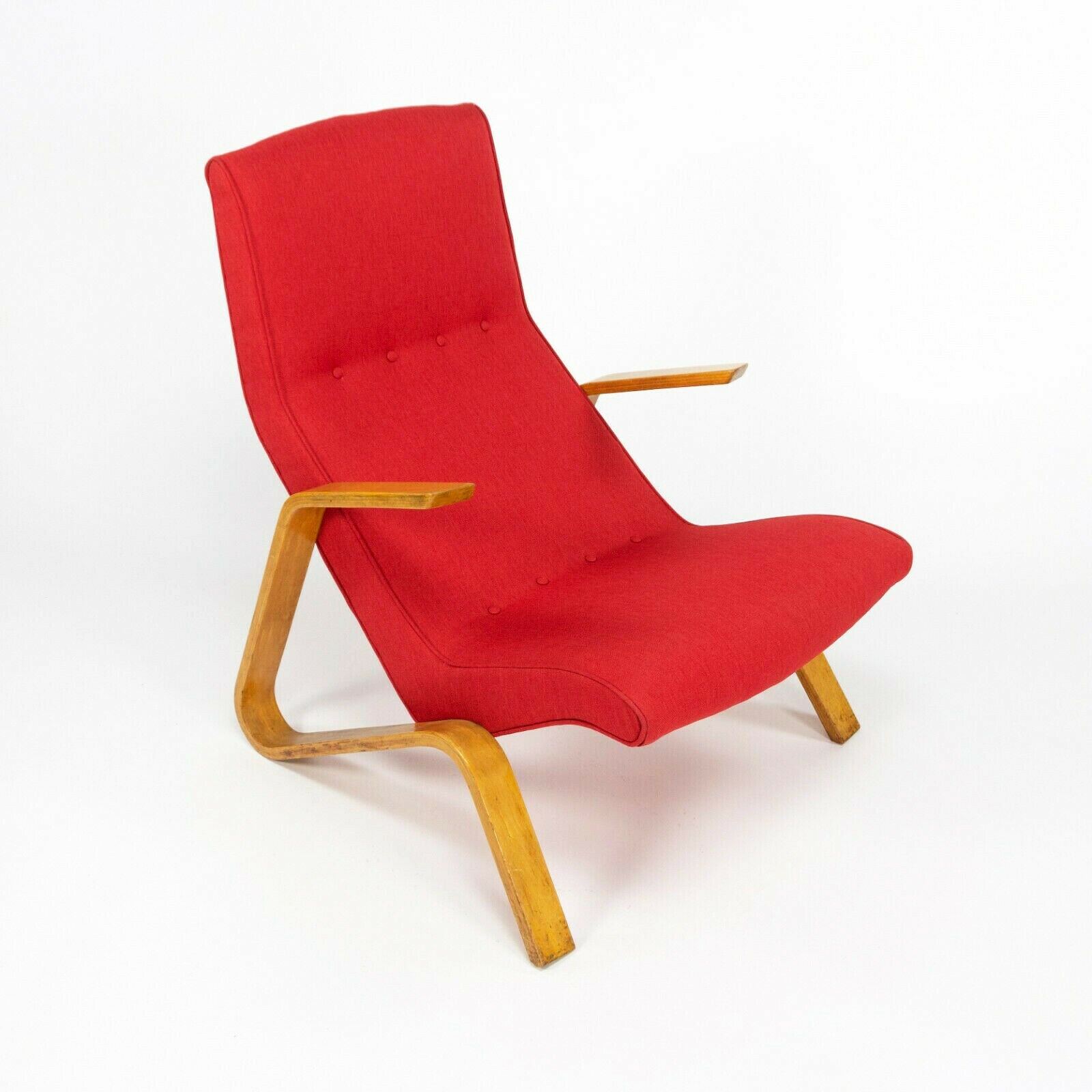SOLD 1950s Eero Saarinen Knoll Grasshopper Lounge Chair w/ New Red Knoll Upholstery