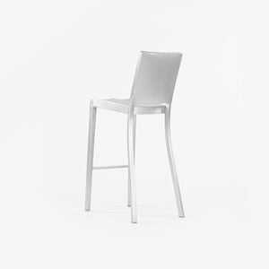 SOLD 2010s Philippe Starck for Emeco Hudson Bar Stool Pair Brushed Aluminum Finish