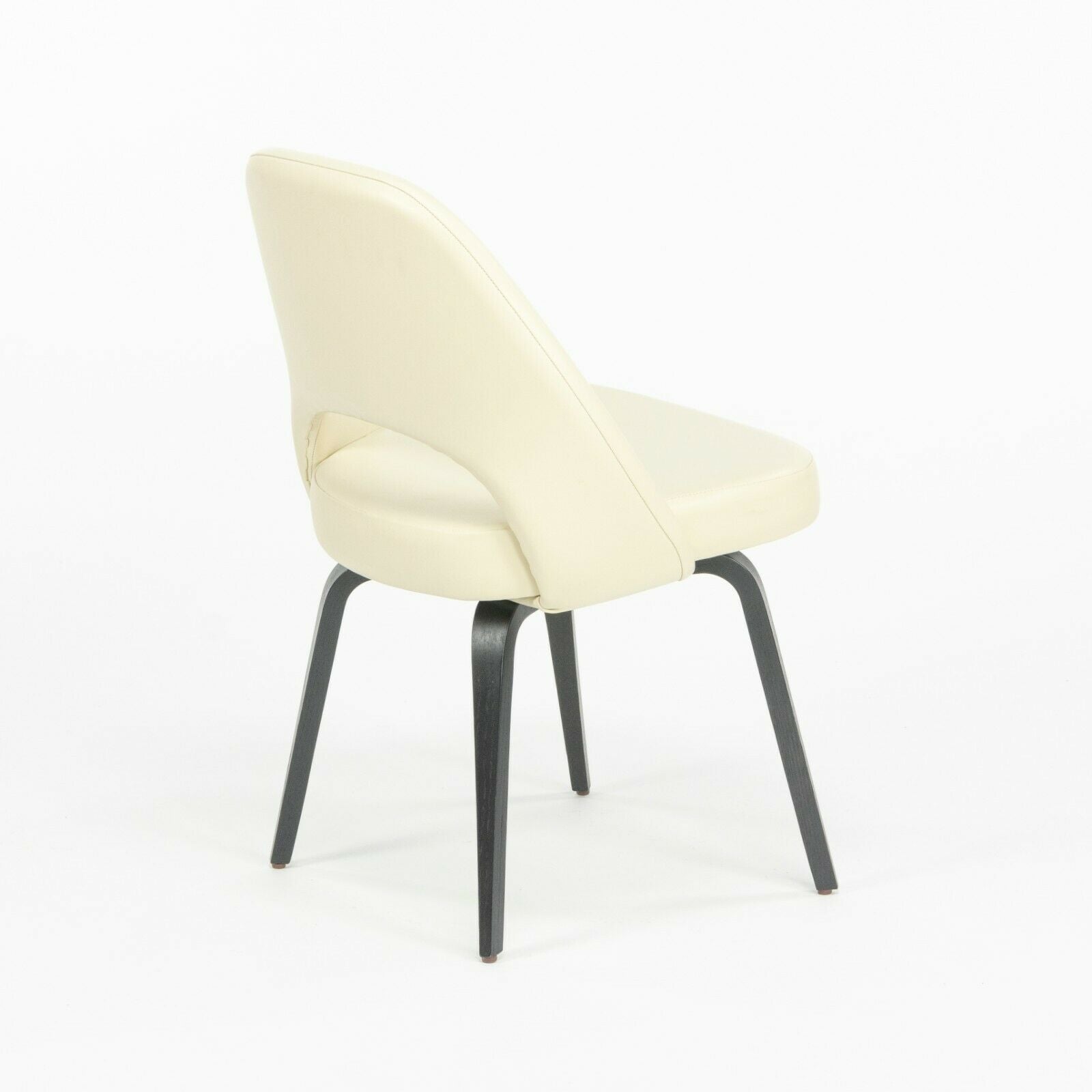 Eero Saarinen Knoll 2020 Executive Side Chair with Wood Legs & Ivory Leather 1x Available
