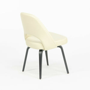 Eero Saarinen Knoll 2020 Executive Side Chair with Wood Legs & Ivory Leather 2x Available