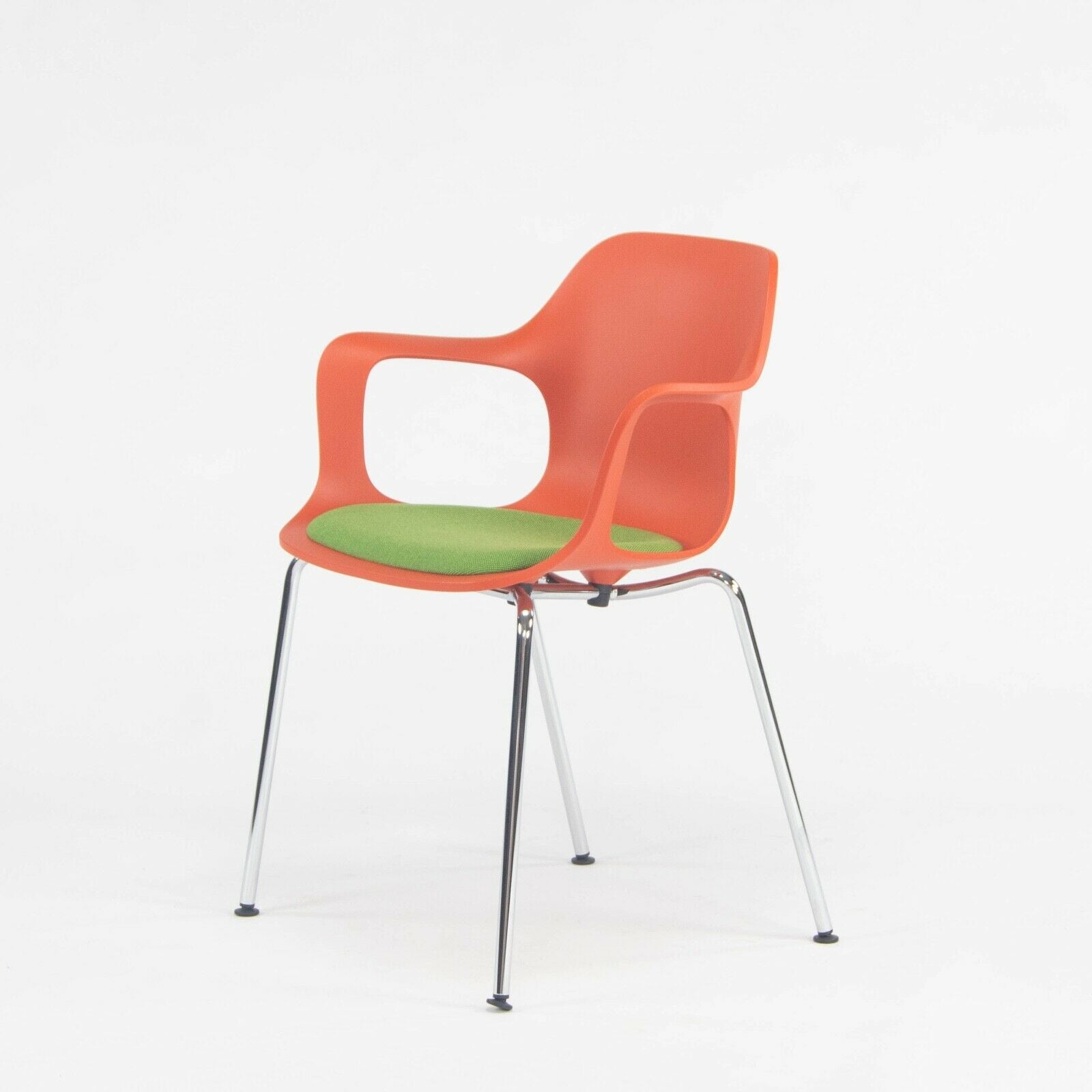 2018 Jasper Morrison Hal Tube Stacking Armchair by Vitra in Orange and Chrome