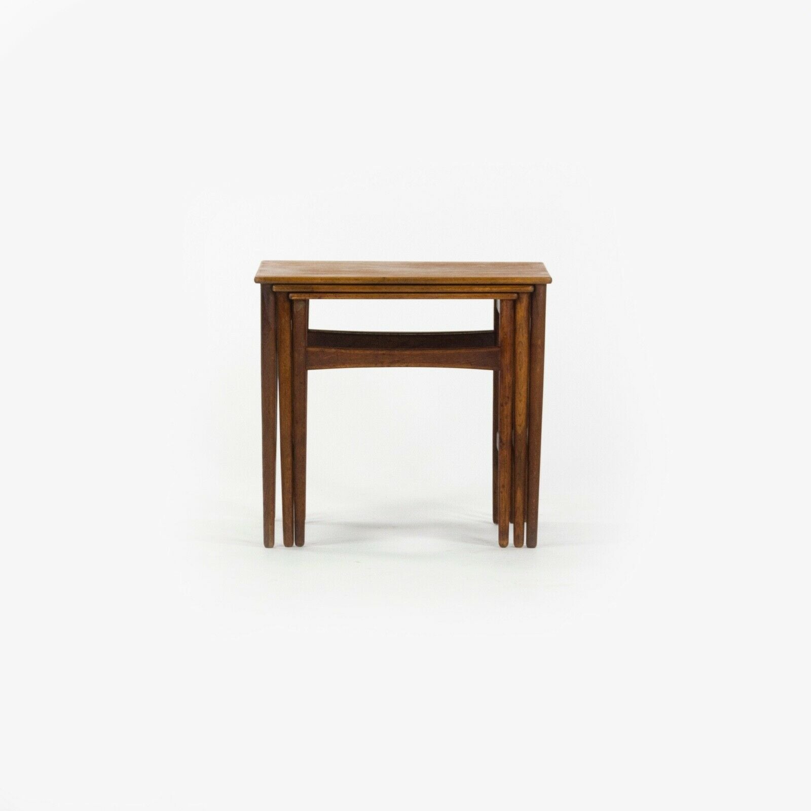 SOLD 1950s Vintage Hans J. Wegner Andreas Tuck Teak Nesting Tables Set of 3 Made in Denmark