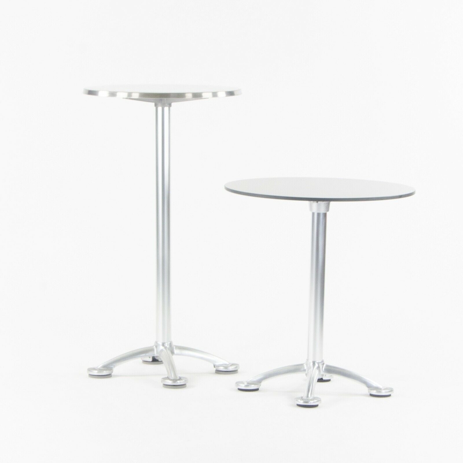 SOLD Jorge Pensi for Knoll 23 inch Round Bar Height Outdoor Table Stainless Aluminum