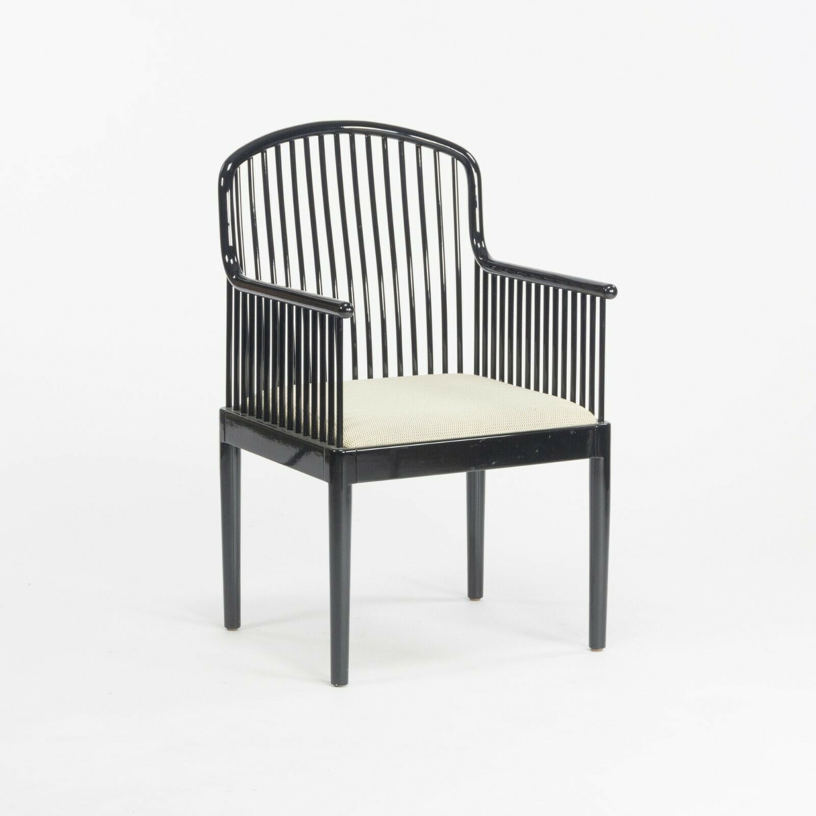 SOLD C. 1985 Pair of Black Lacquer Andover Chairs by Davis Allen for Stendig in Italy