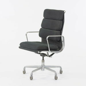 SOLD 1985 Black Fabric Eames Aluminum Group Soft Pad Executive High Back Desk Chair