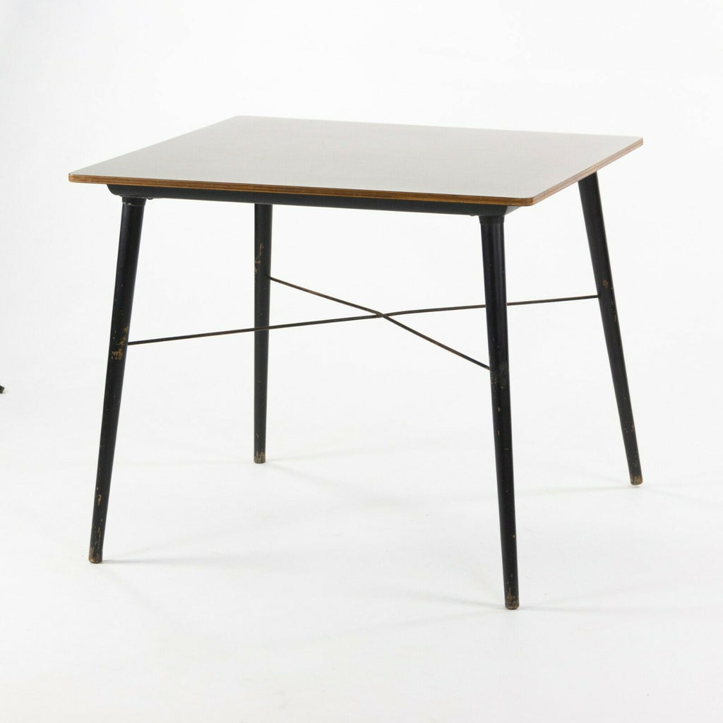 1954 Eames Herman Miller DTW 4 Dining Table White Laminate Top & Cross Brace