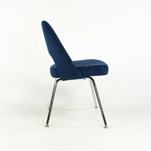 2015 Eero Saarinen for Knoll Armless Executive Blue Suede Side Chair 2x Available