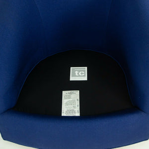 2018 Milo Baughman for Thayer Coffin Papa Roxy Swivel Lounge Chair Blue Fabric