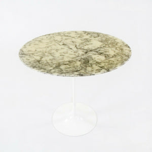 SOLD 2010s Eero Saarinen for Knoll Arabescato Marble Oval Tulip Side Table in White