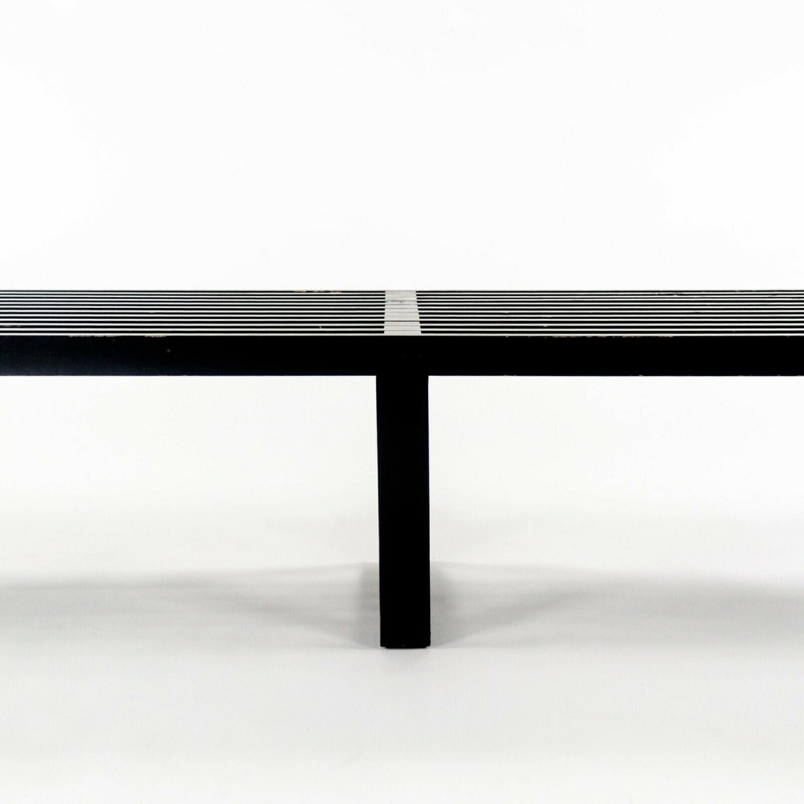 1950s Rare George Nelson for Herman Miller 102 inch 4992 Slat Bench with Black Lacquer