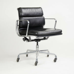 SOLD 2001 Eames Herman Miller Soft Pad Aluminum Group Desk Chair Black Leather 12x