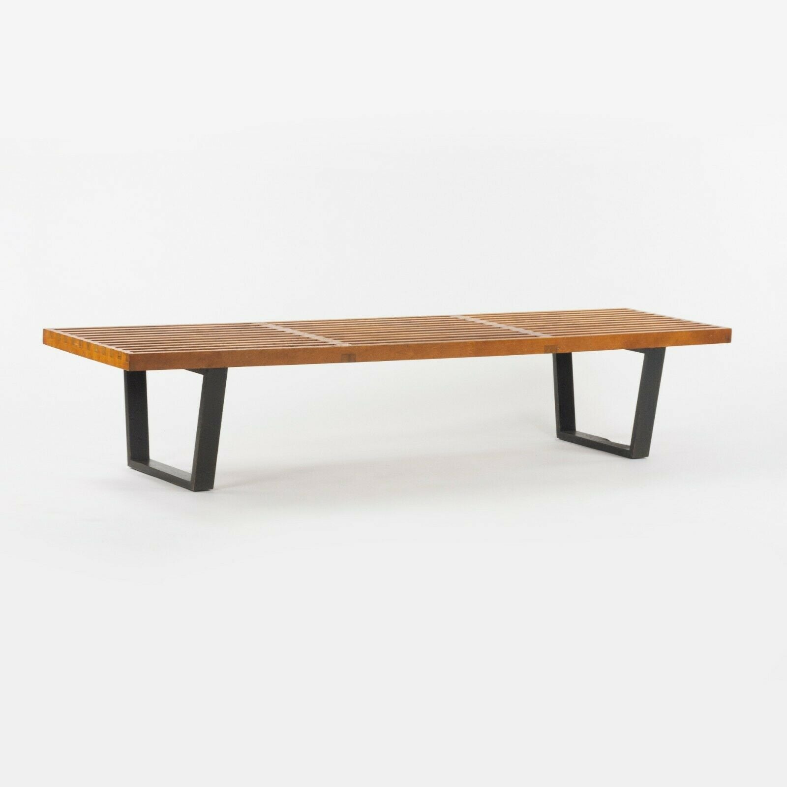SOLD 1950s George Nelson Herman Miller 72.5 inch 4692 Slatted Platform Bench in Birch