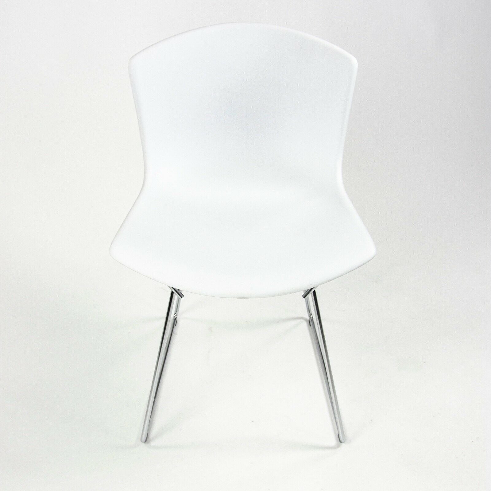 SOLD Harry Bertoia for Knoll Studio Molded Side Shell Chair Plastic with Chrome Base White