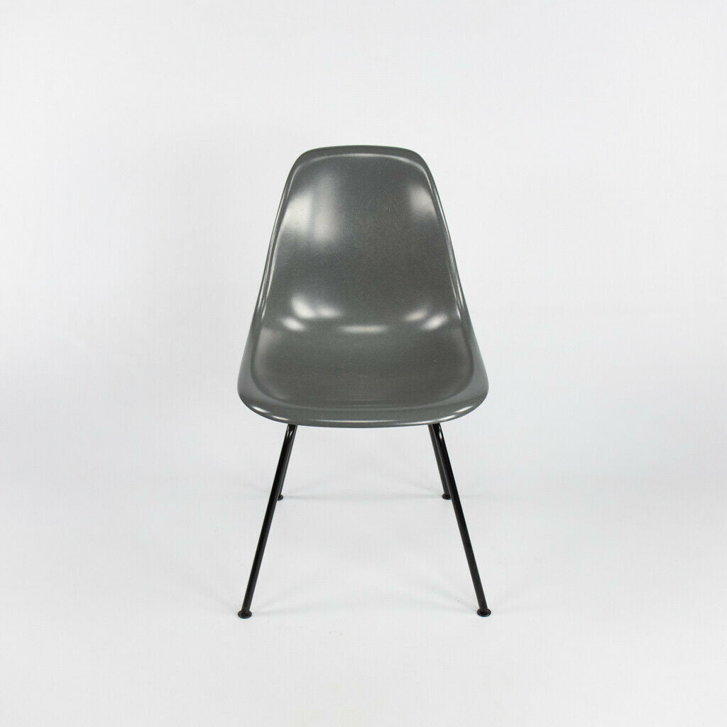 SOLD 2018 Herman Miller Eames DSX Fiberglass Side Shell Chair w/ H Base Gray / Black