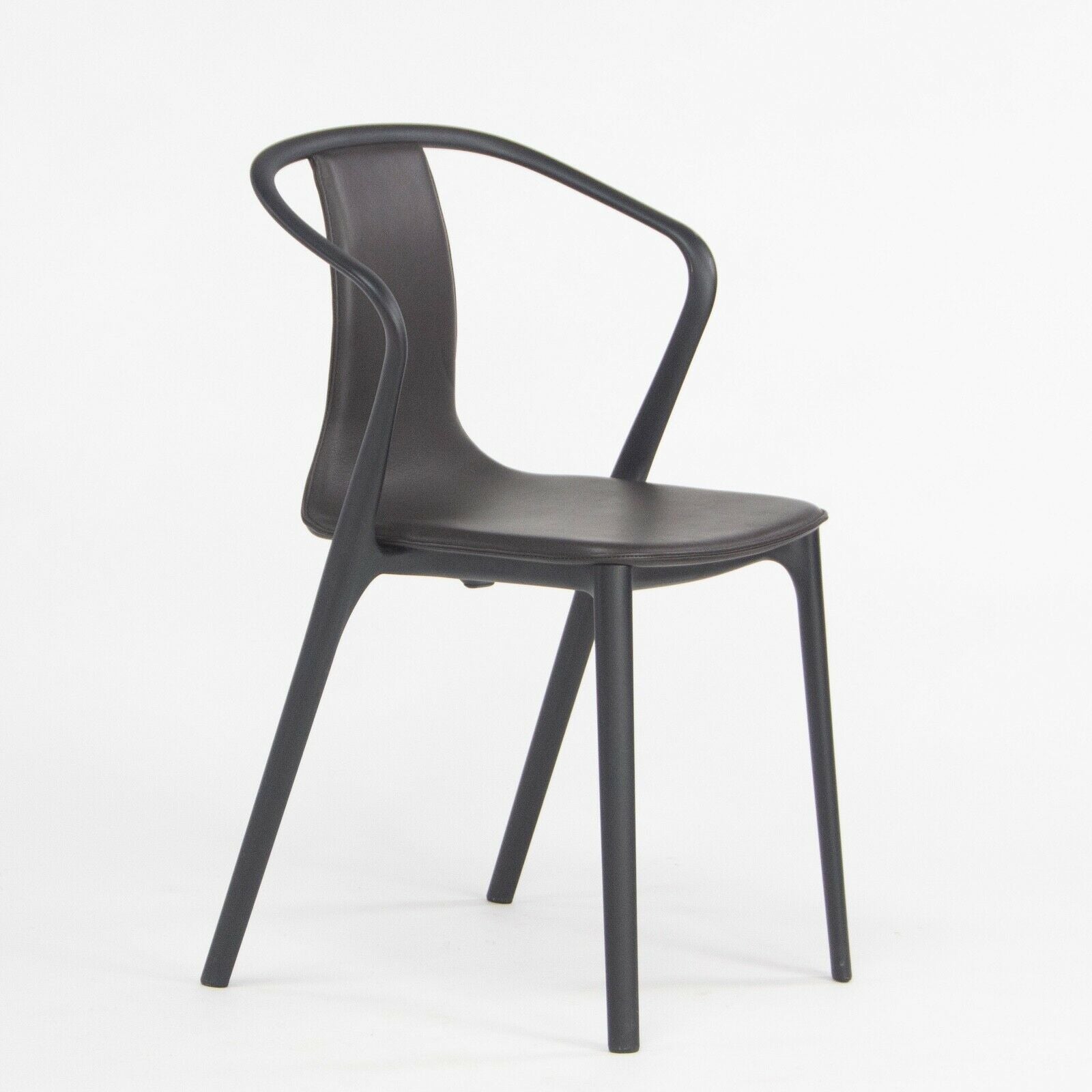 C. 2019 Vitra Belleville Armchair in Brown Leather by Ronan & Erwan Bouroullec