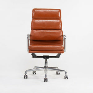 SOLD 2003 Cognac Herman Miller Eames Aluminum Soft Pad Executive Desk Chair, 6x Available