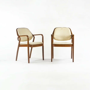 1980s Pair of Don Petitt for Knoll 1105 Bentwood Armchair in Oak with Tan Fabric