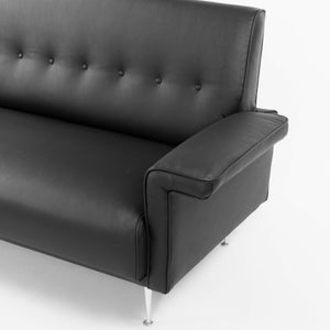 SOLD 1954 George Nelson Herman Miller 5482 Thin Edge Loveseat / Sofa in Black