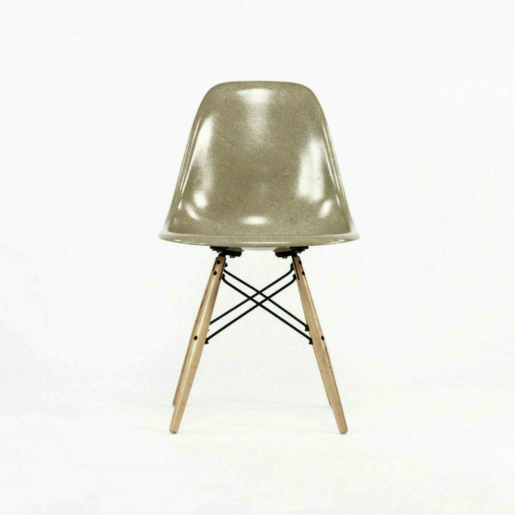 SOLD 2010s Eames Modernica Case Study Celery Fiberglass Side Shell Chair with Dowel Base