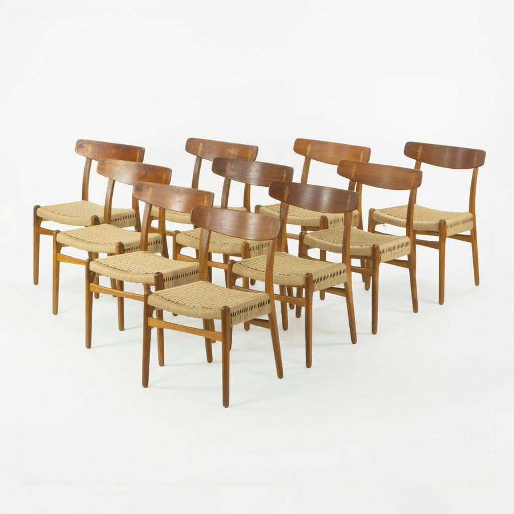 SOLD 1960s Set of 10 Vintage Hans Wegner CH23 Dining Chairs for Carl Hansen & Son Denmark