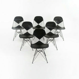 1957 Set of 6 Eames DKR-2 Wire Dining Chairs with Eiffel Tower Bases & Bikini Pads