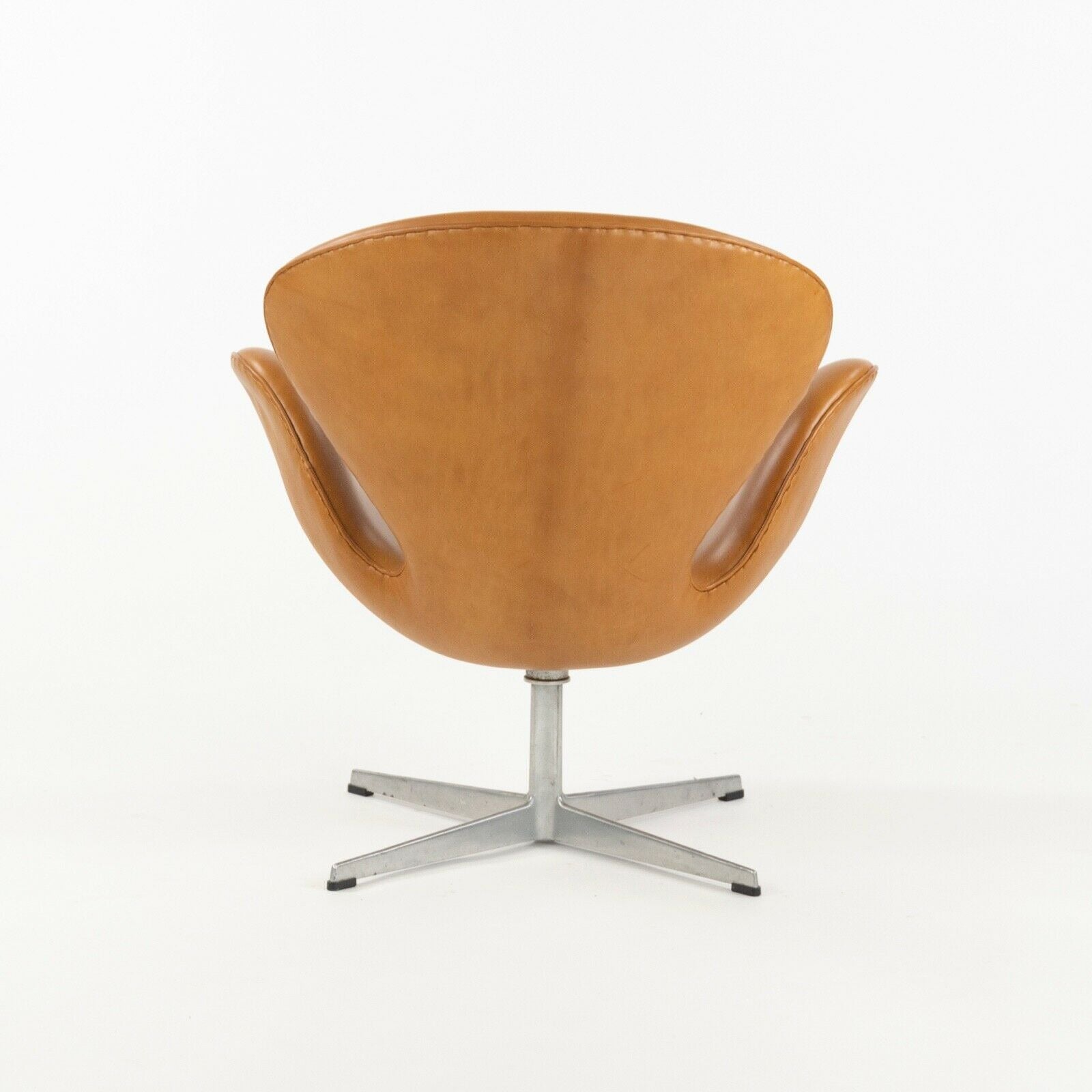 SOLD 1960s Arne Jacobson for Fritz Hansen Swan Chairs in Cognac Leather