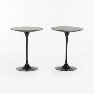 SOLD 2020 Eero Saarinen Knoll Tulip Side End Table w/ 16in Verdi Alpi Green Marble 2x Available