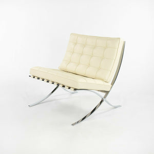 SOLD 2021 Mies Van Der Rohe for Knoll Barcelona Lounge Chair in Ivory / Creme Leather